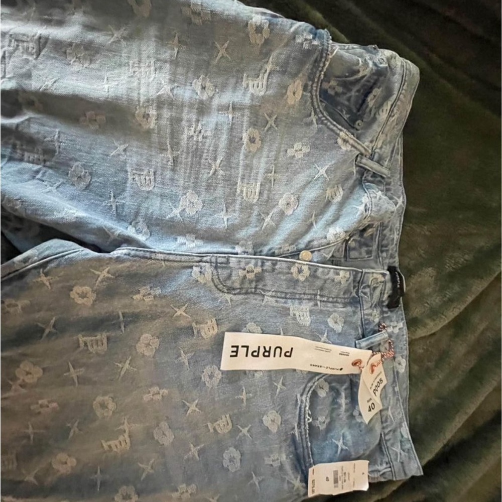 Men purple jeans purple monogram